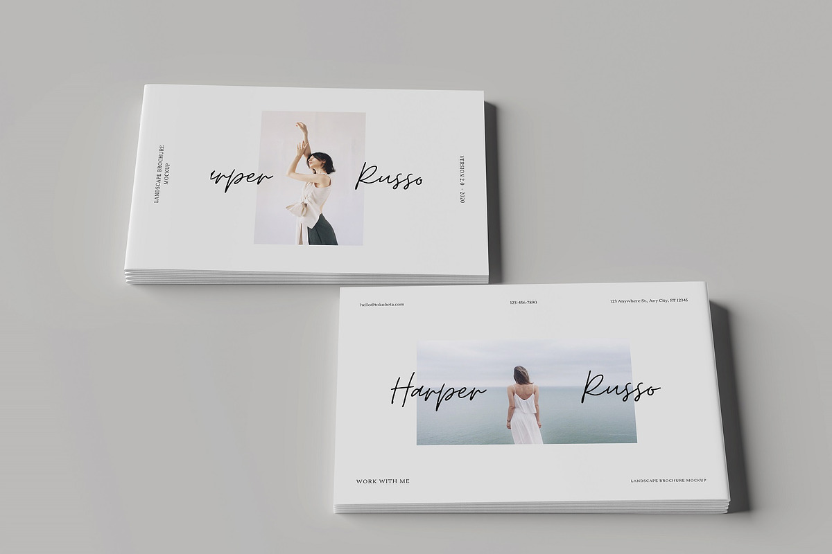 A5/A4 Landscape Brochure Mockup, a Books & Magazine Mockup by Tokobeta (Photo 5 of 12)