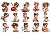 Watercolor Cherry Girl Clipart PNG, an Illustration by Libby Wishes (Thumbnail 3 of 4)