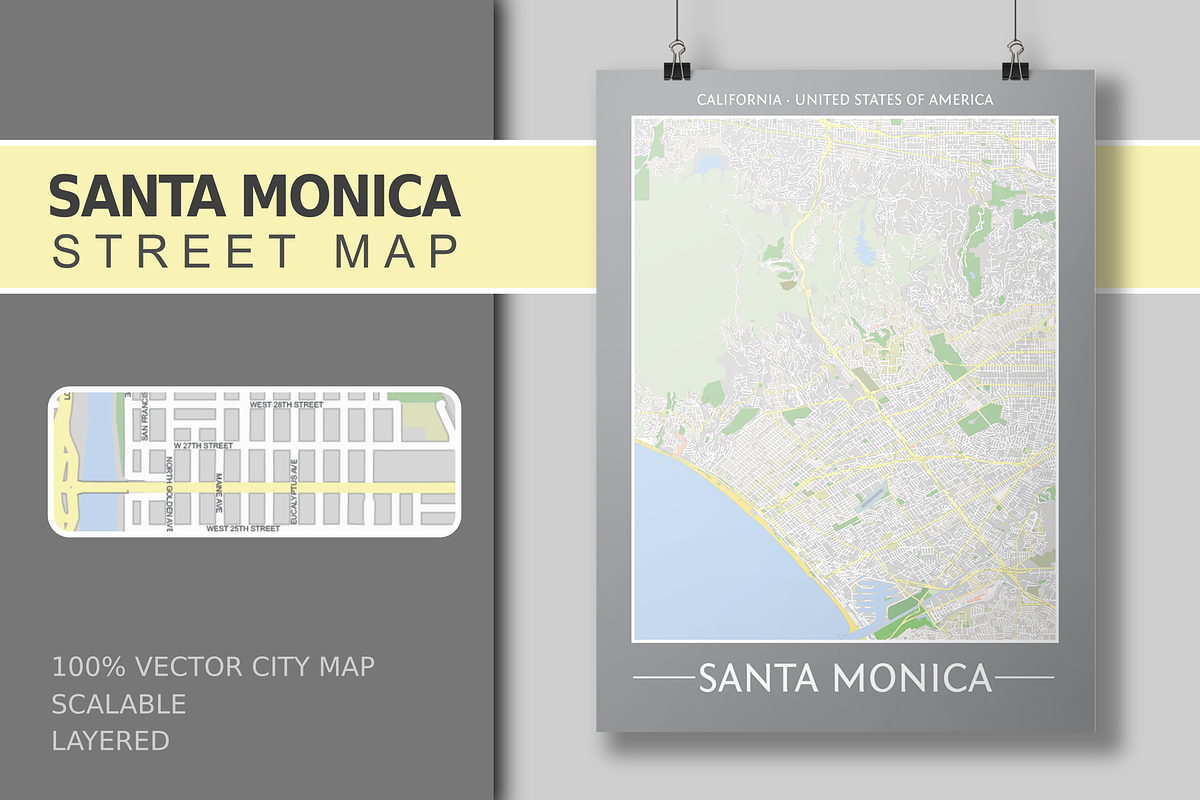 Santa Monica Street Map - City Map, an Education Illustration by Cartorical (Photo 1 of 4)