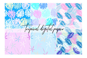 Tropical Leaves Digital Paper
