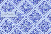 Blue Floral Portugal Mosaic Pattern, a Pattern Graphic by SirenaArt (Thumbnail 5 of 14)