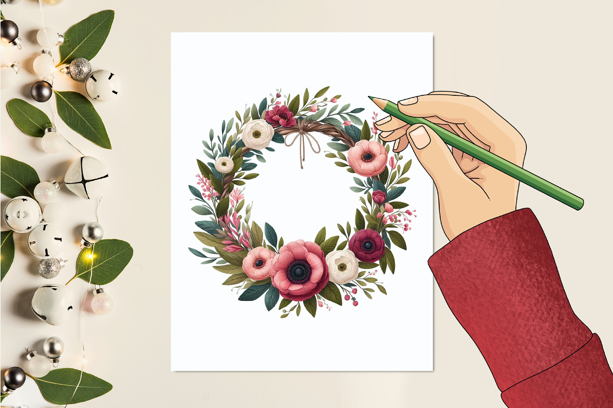 Mothers Day Wreath Sublimation Clipa, a Graphic by designcity5 (Photo 5 of 5)