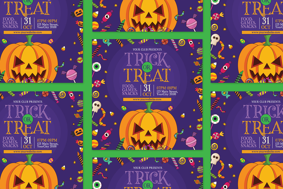 Halloween Trick or Treat Flyer, a Flyer Template by Creativestoree (Photo 2 of 5)