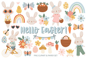 Hello Easter Clipart Paper Set
