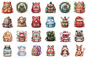 Watercolor Christmas Backpack PNG, an Illustration by SinaCreation (Thumbnail 2 of 7)