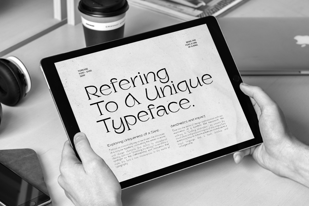 Yorkane - Stylish Half Serif, a Serif Font by Sarid Ezra (Photo 7 of 11)