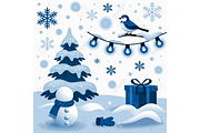 Christmas Winter Blue Snow clipart, a Seasonal Illustration by Creative design (Thumbnail 4 of 7)