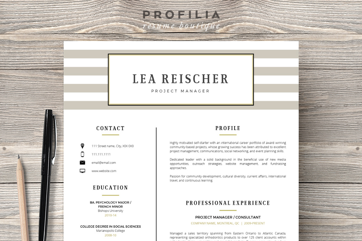 Word Resume & Cover letter Template, a Resume Template by Profilia Resume Boutique (Photo 2 of 6)