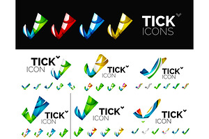 Set Of Minimal Design Tick Logo