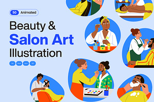 Animated Beauty and Salon Art Set, a Person Illustration by Brickclay