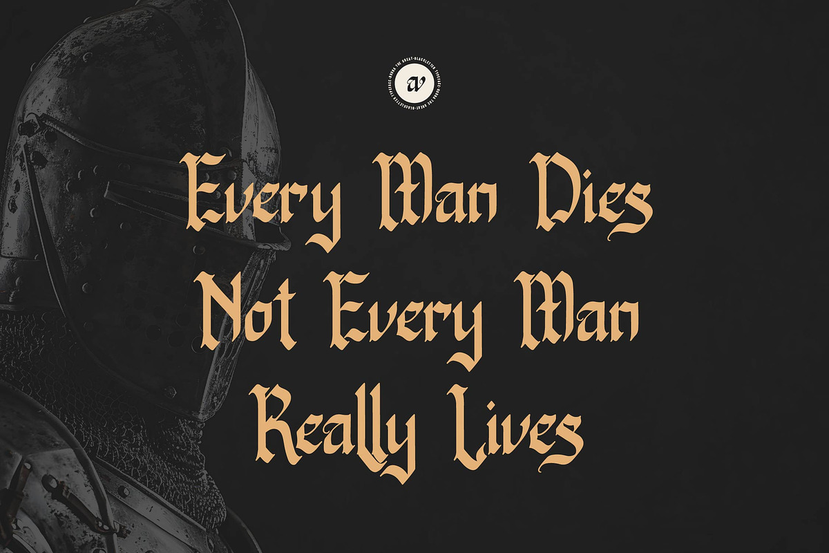 Rudra Great | Blackletter Typeface, a Blackletter Font by Denustudios (Photo 2 of 14)