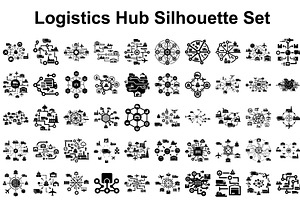 Logistics Hub Silhouette Set, a Graphic by hafijul