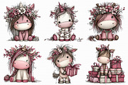 Whimsical Unicorn Christmas Clipart, an Illustration by Libby Wishes (Thumbnail 2 of 7)