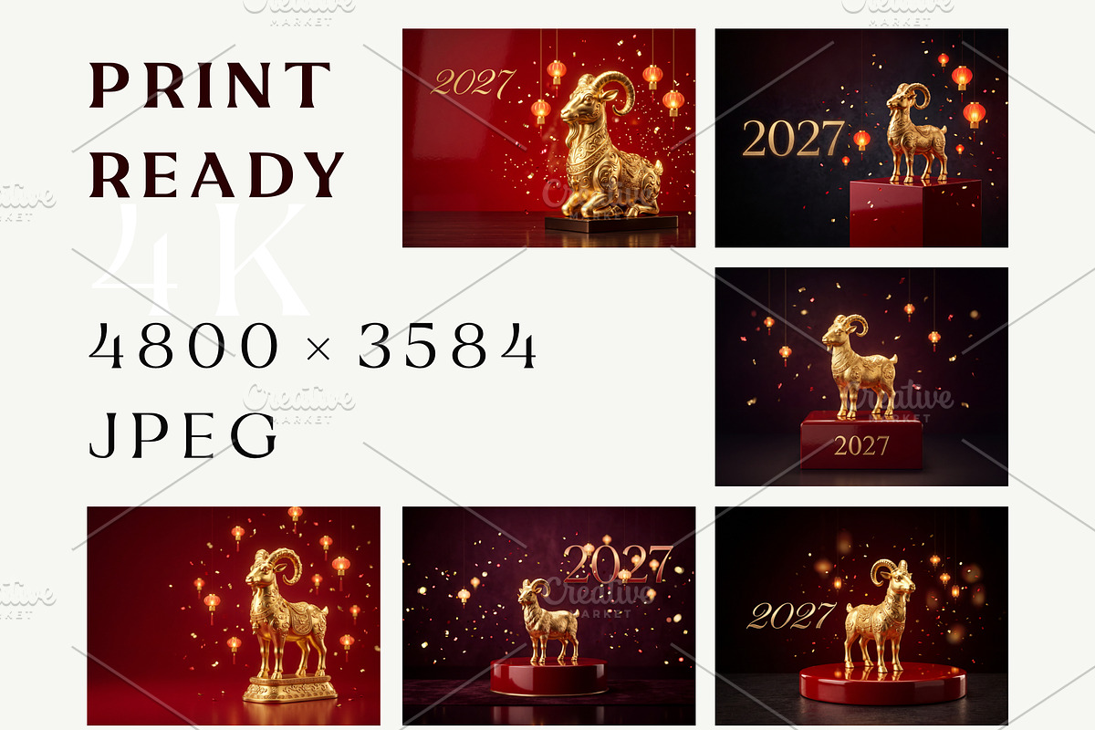2027 Year of the Goat Banners Set, a Holiday Photo by Nestud!o (Photo 2 of 2)