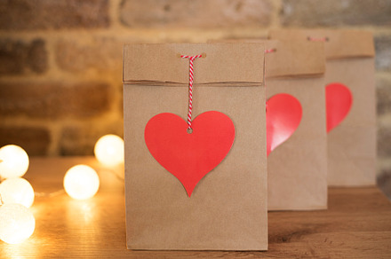 Heart Tag Paper Bag. Valentine Day F