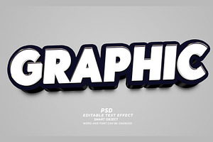 Graphic 3D PSD Editable Text Effect