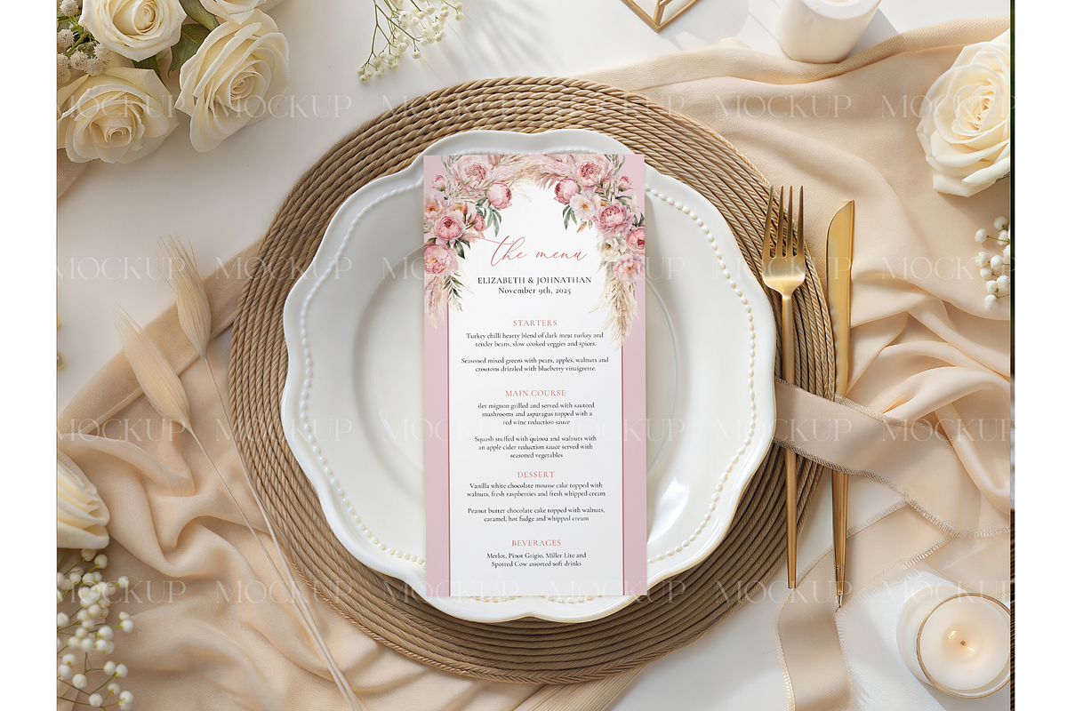 4x8 Wedding Menu Card Mockup, a Product Mockup by MockupWizard (Photo 3 of 3)