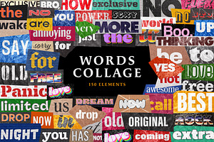 Words Collage Elements, an Object Graphic by Design Squad