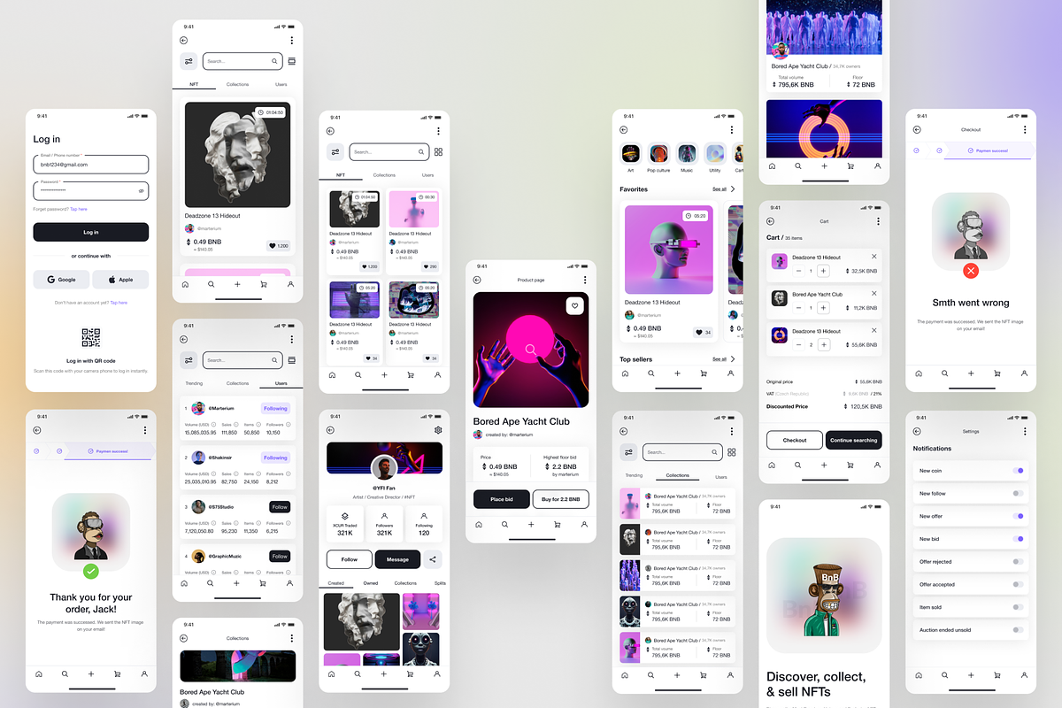 NFT app, an UI Kit Template by Julia Shagofferova (Photo 4 of 7)
