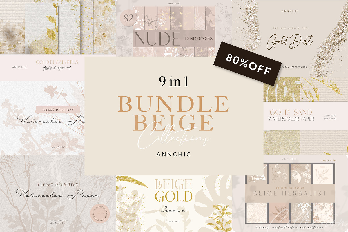 BEIGE AESTHETICS graphic bundle, a Texture Graphic by Anna Sokol (Photo 1 of 114)