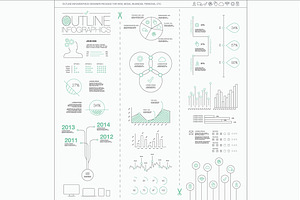 Outline Vector Infographics, a Work Illustration by Infographic Template Shop