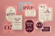 Pink Vintage Wedding Invitation Set, an Invitation Template by graphicook (Thumbnail 1 of 3)