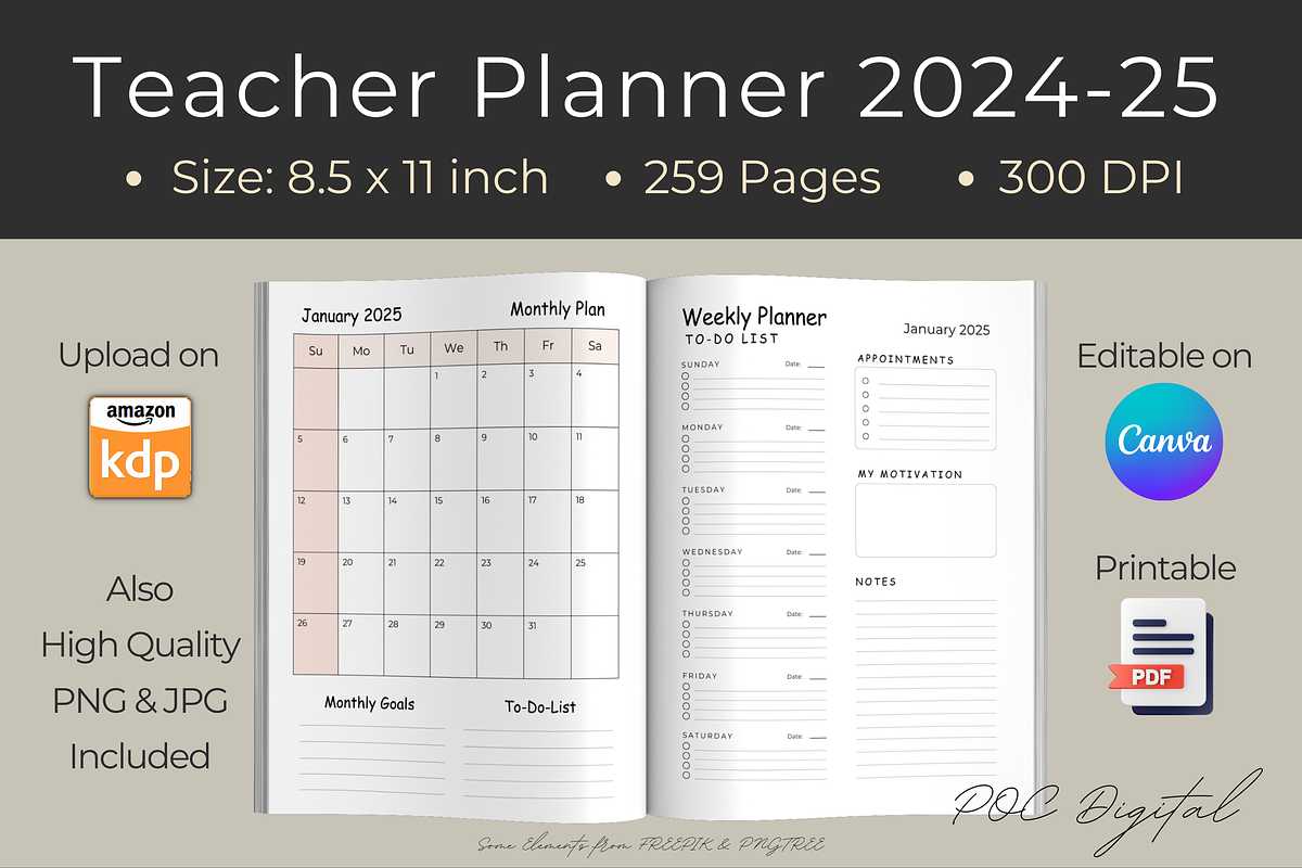 2024-2025 Academic Teacher Planner, a Print Template by POC Digital (Photo 6 of 10)