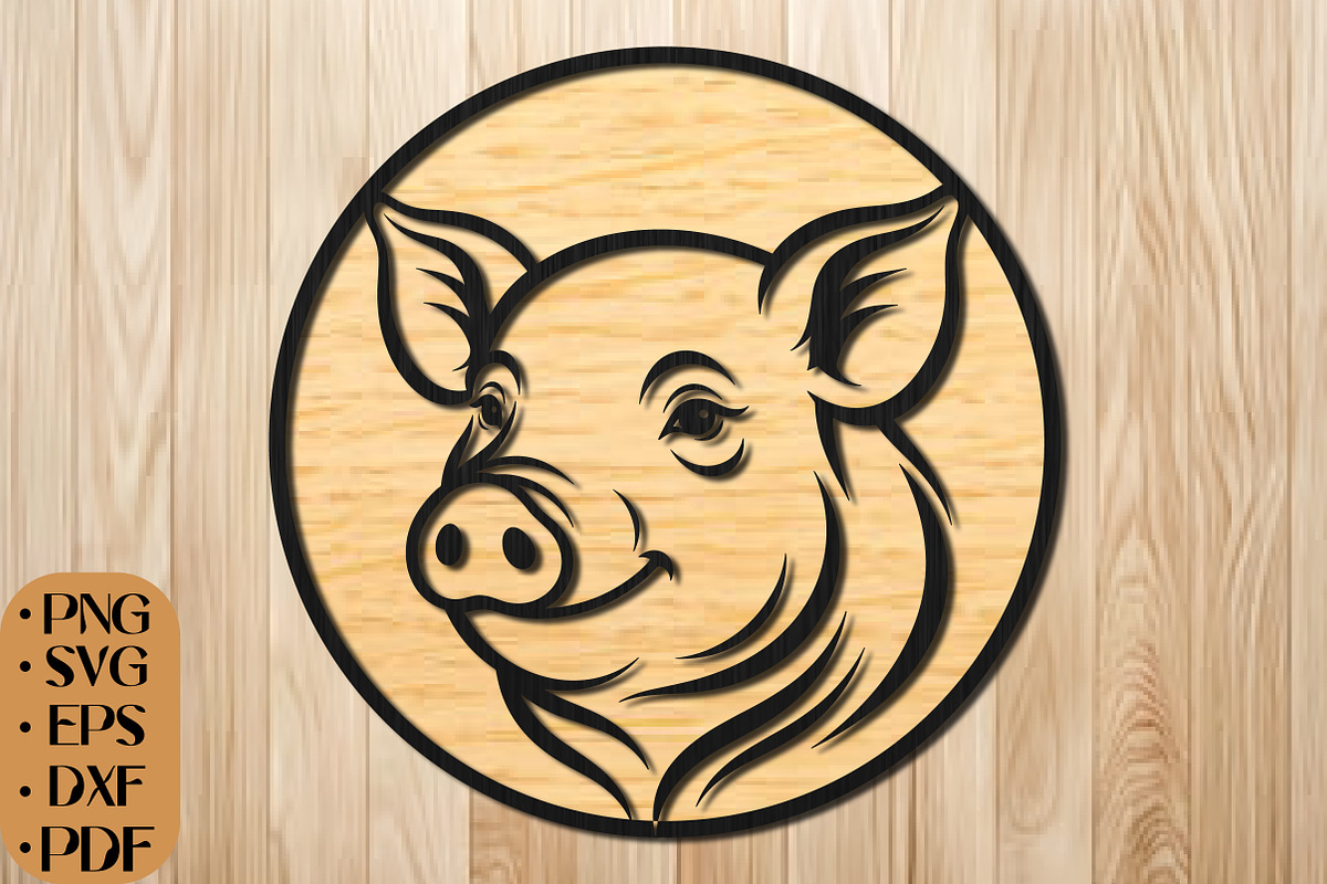 Pig Head Circle SVG, an Object Graphic by DreamCafeArt (Photo 1 of 4)