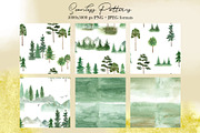 Watercolor Forest Mountains, Trees, a Decorative Illustration by Slastick (Thumbnail 4 of 8)