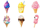 Summer Ice Cream Sublimation Clipart, a Seasonal Illustration by DreamArtGraphic (Thumbnail 2 of 4)