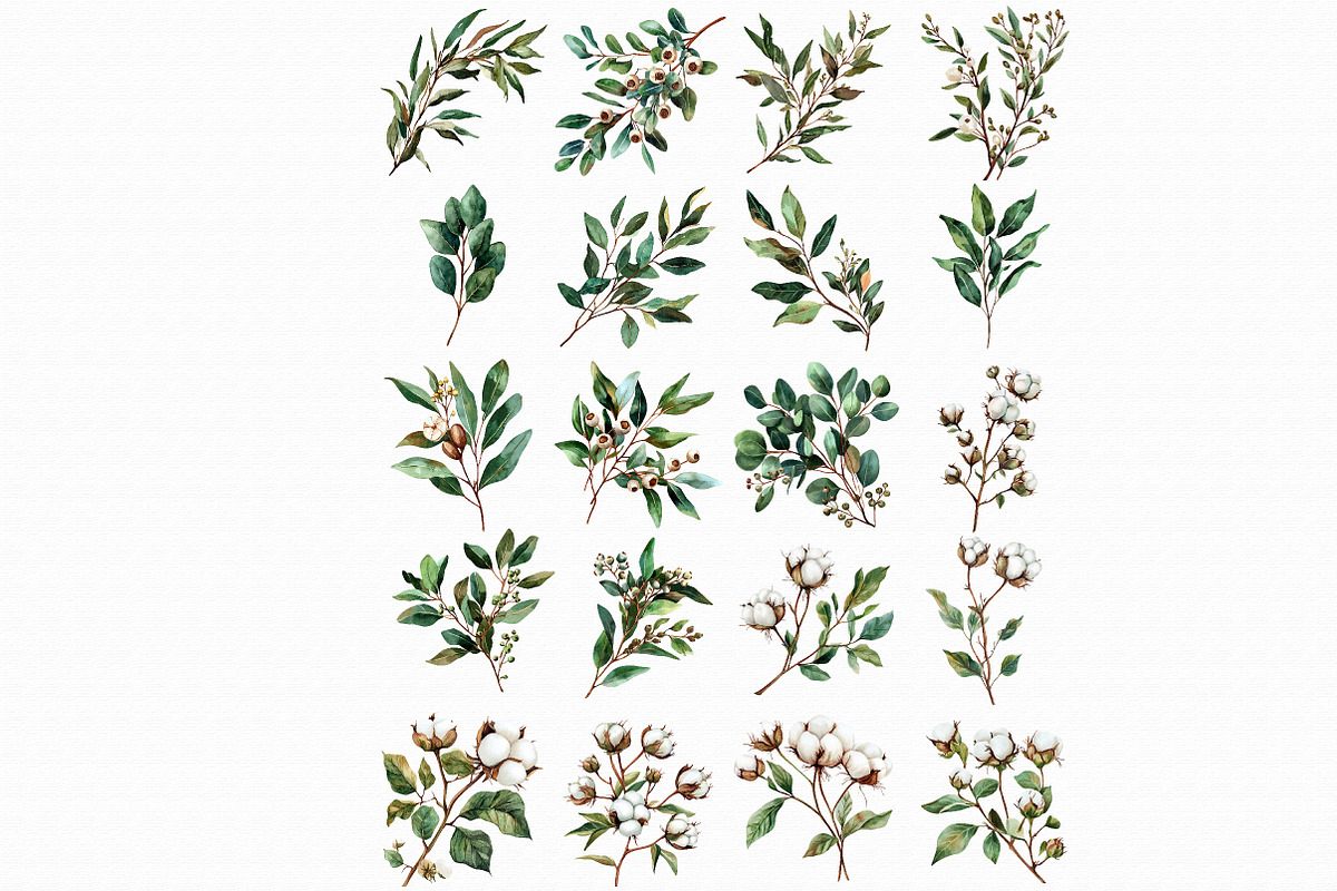 Watercolor Willow Leaves Clipart, an Illustration by Libby Wishes (Photo 3 of 3)