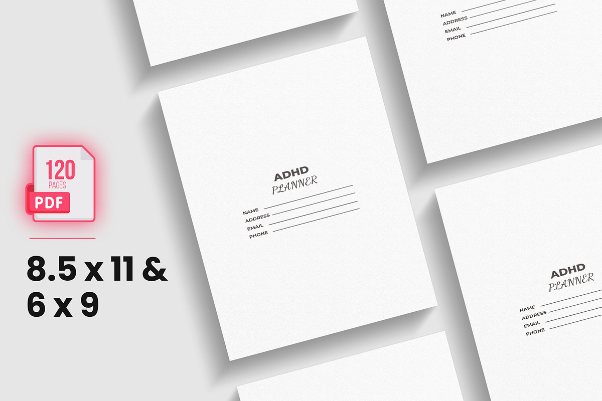 Adhd Planner KDP Interior, a Print Template by bossdesigner (Photo 2 of 3)