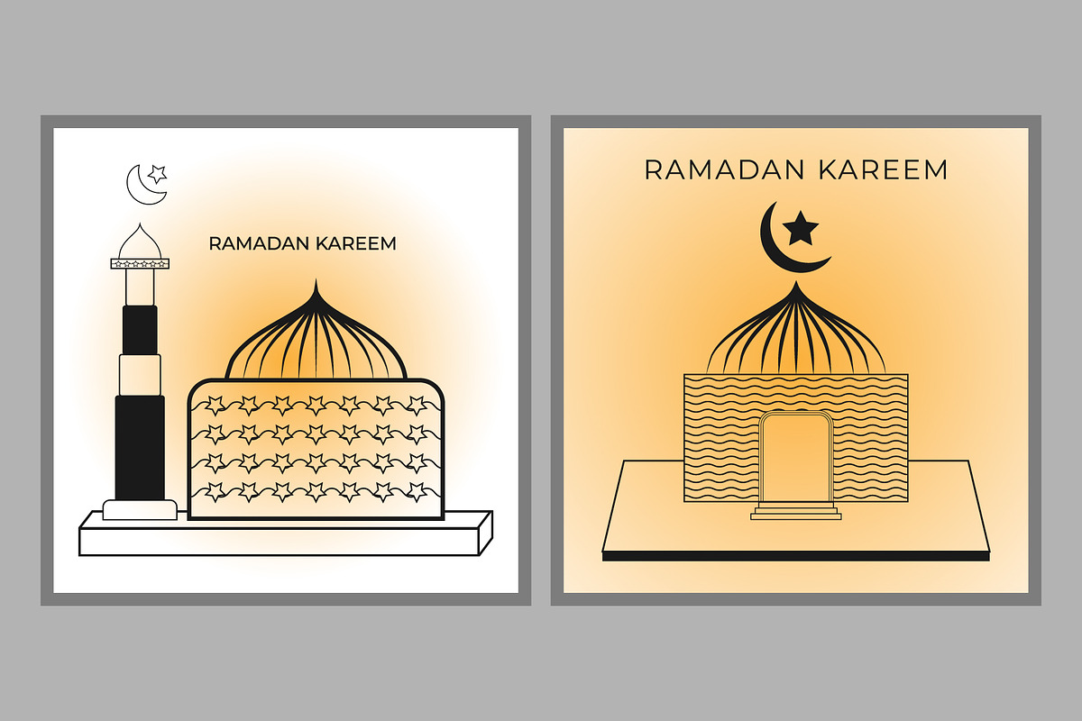 Ramadan Kareem Mosque Greeting Card, a Decorative Illustration by Lakhan1998 (Photo 4 of 6)