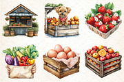 Watercolor Farmer's Market Clipart P, an Illustration by DreamCafeArt (Thumbnail 2 of 7)