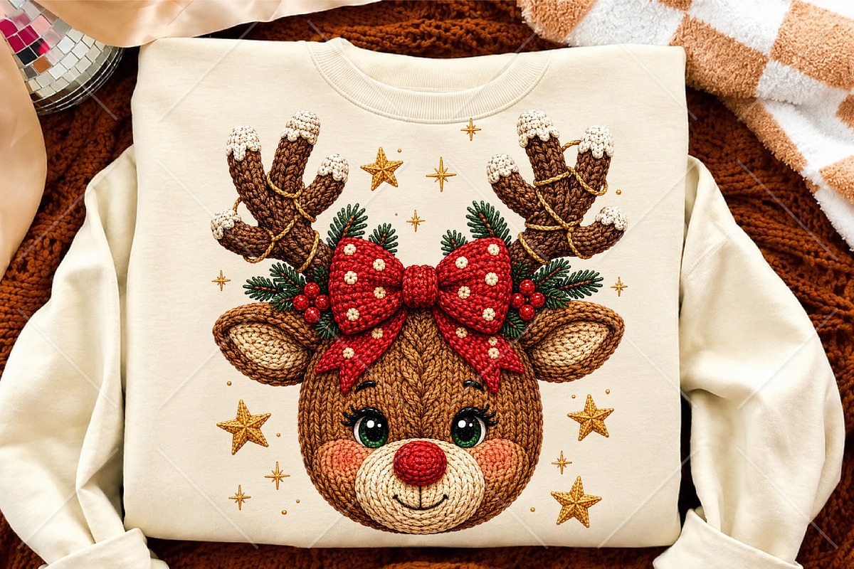 Christmas Reindeer Sublimation PNG, a Seasonal Illustration by Canvas Craft (Photo 4 of 6)