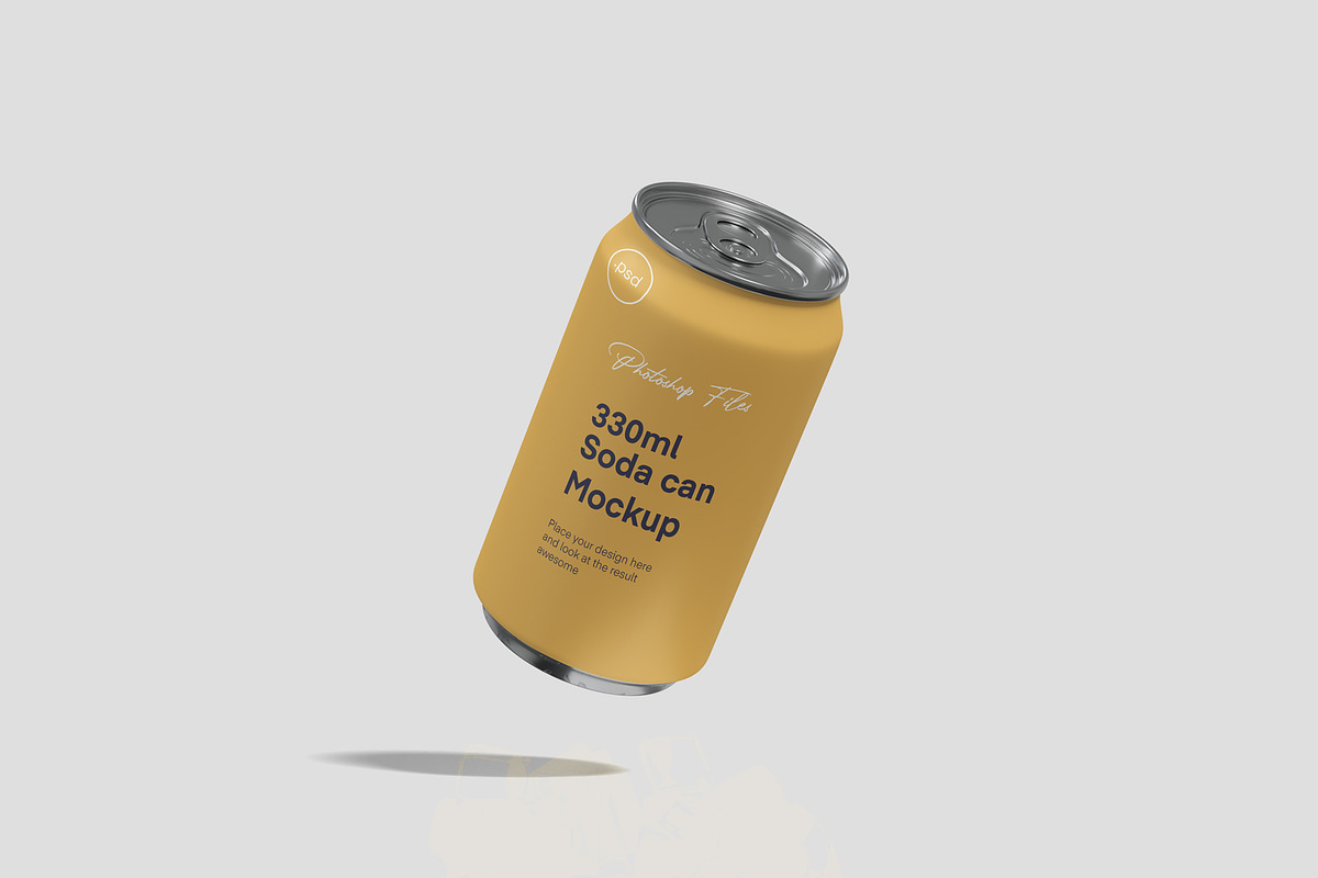 Soda Can Mockup, a Cups & Container Mockup by graphiccrew (Photo 8 of 12)