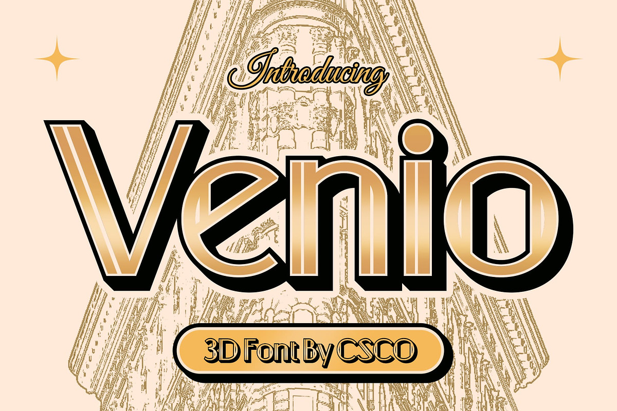 Venio 3D, a Sans Serif Font by Craft Supply Co. (Photo 1 of 8)