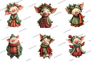 Cute Christmas Piglet Clipart, an Illustration by DreamArtGraphic (Thumbnail 5 of 5)