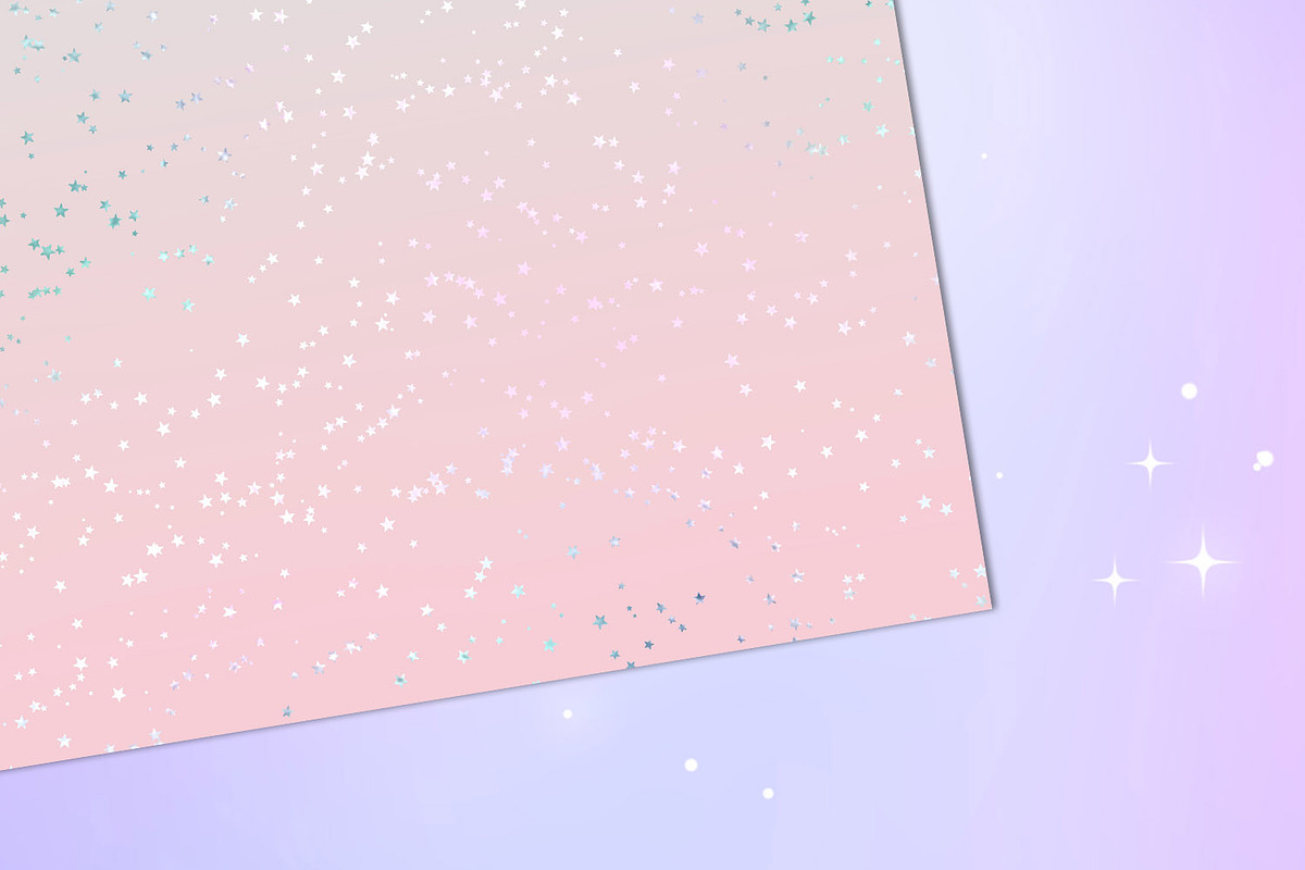 Rainbow Pastel Stars Digital Paper, a Texture Graphic by Digital Curio