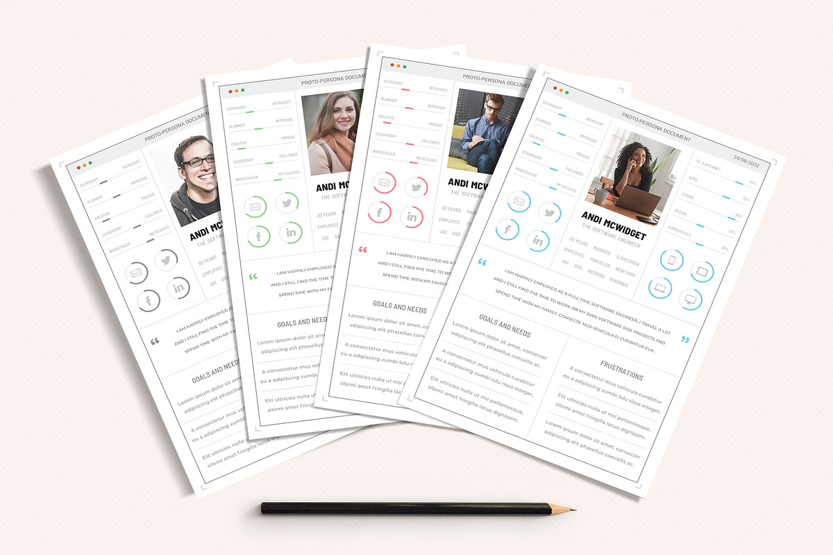 UX Workflow - Proto-Persona CardsV2, a Stationery Template by Sargatal (Photo 1 of 7)