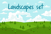 Landscapes Set, an Illustration by Stolenpencil (Thumbnail 1 of 5)
