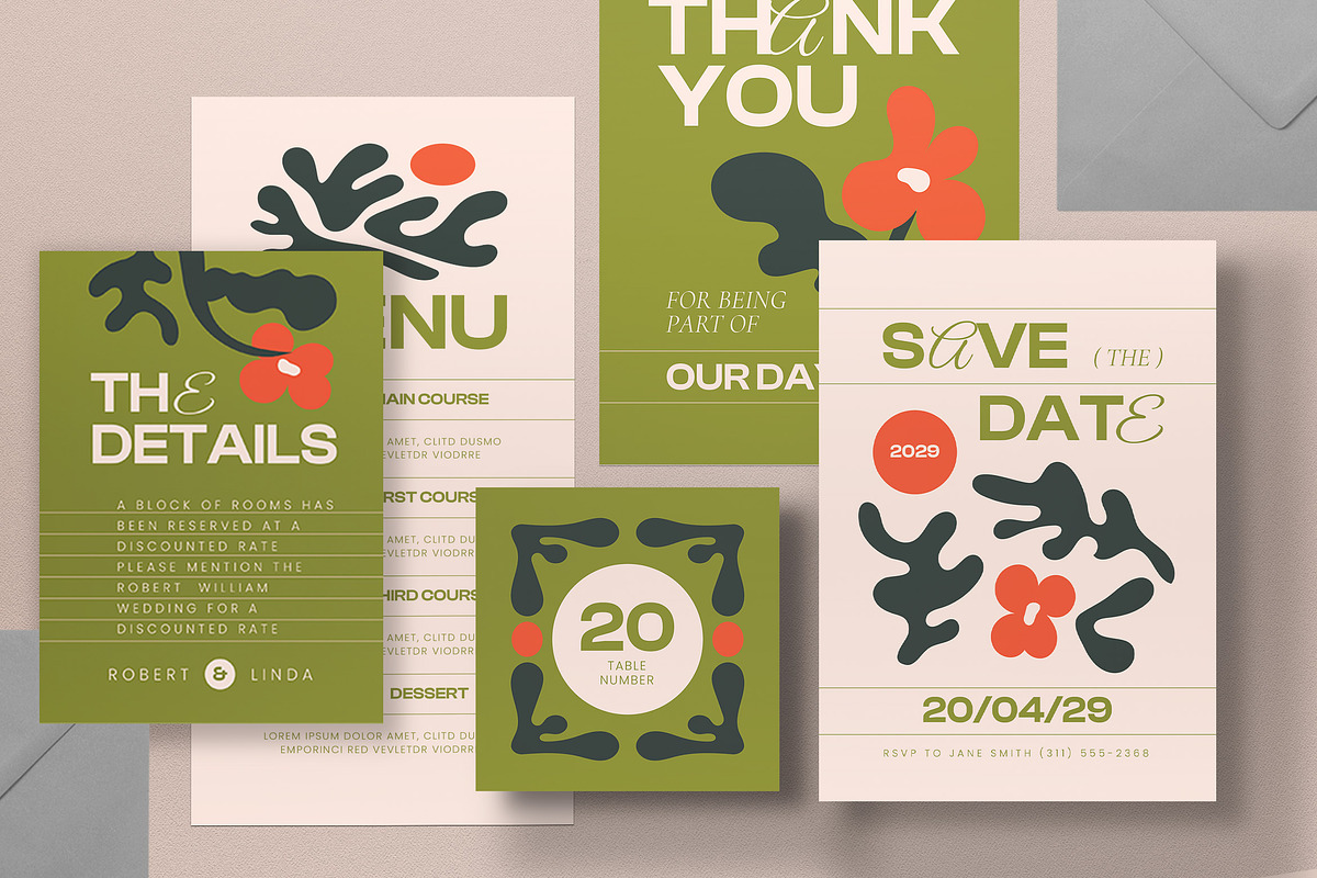 Minimal Modern Wedding Invitation, an Invitation Template by graphicook (Photo 2 of 3)