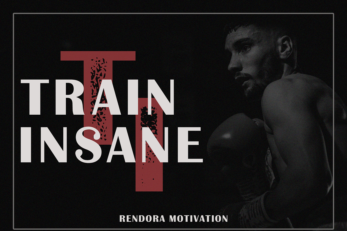 Rendora - Vintage Stamp Sans Serif, a Sans Serif Font by GlitzyGrapix (Photo 6 of 12)