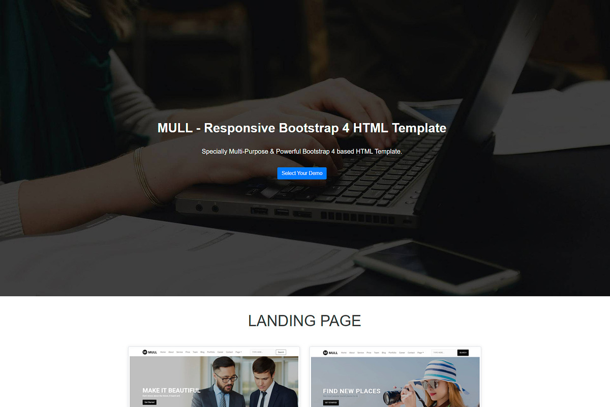 Mull Responsive Bootstrap-4 Template, a Bootstrap Template by Design Collection (Photo 1 of 3)