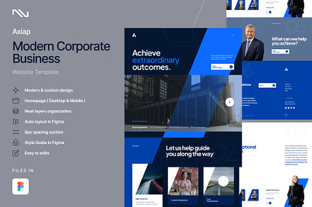 Axiap-Business Figma Web Template, a Landing Page Template by neuwebz