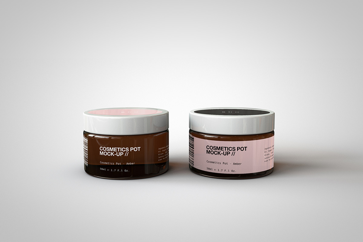 Amber Cosmetics Pot Mock-Up, a Household Mockup by TSOBG (Photo 12 of 15)