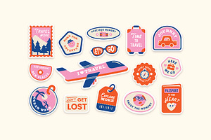 Travel Stickers Illustrations