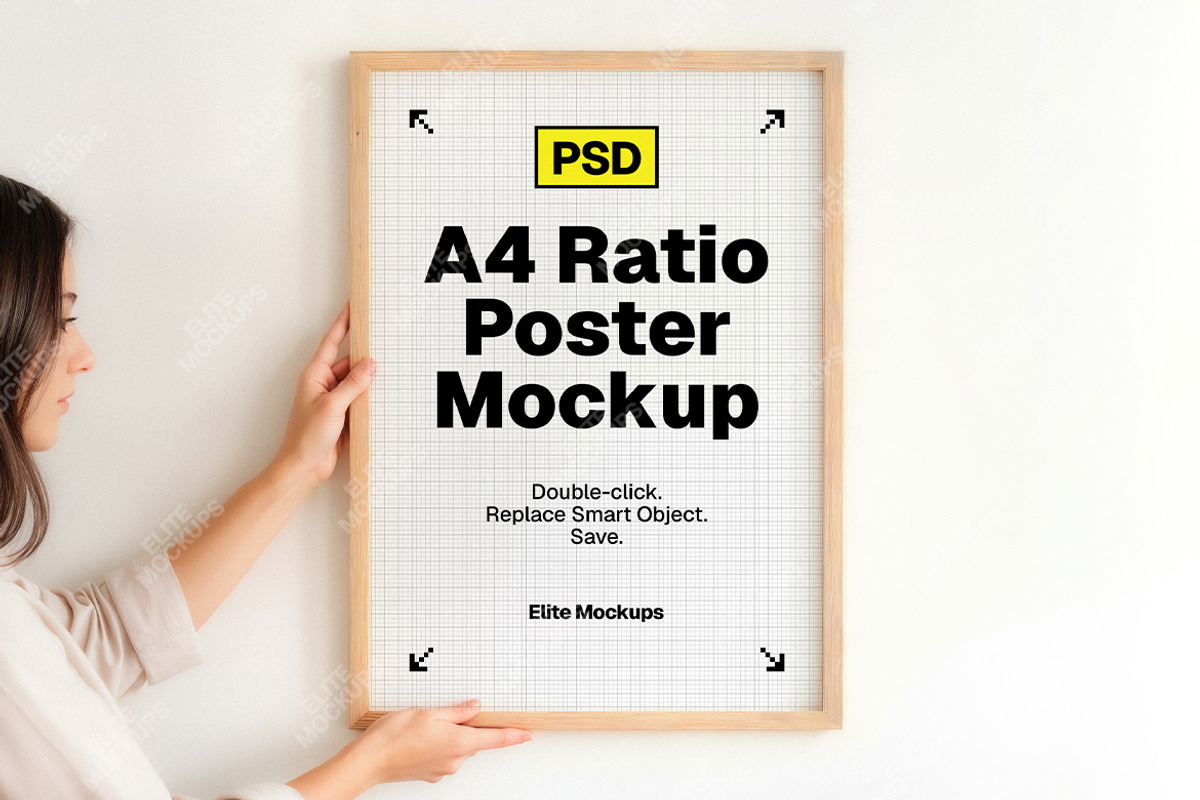 A4 Ratio Vertical Poster Mockup Set, an Advertising Mockup by Elite Mockups (Photo 6 of 7)
