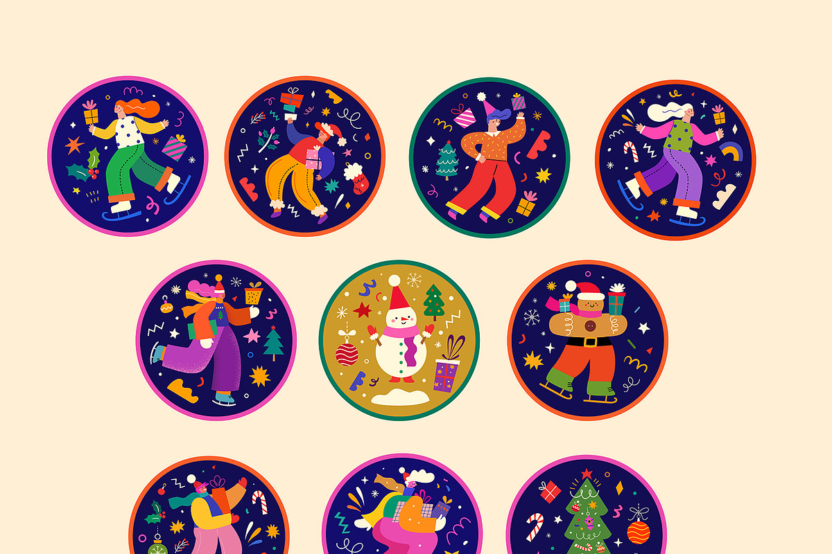 Merry Christmas and Happy New Year!, a Seasonal Illustration by MoleskoStudio (Photo 21 of 27)
