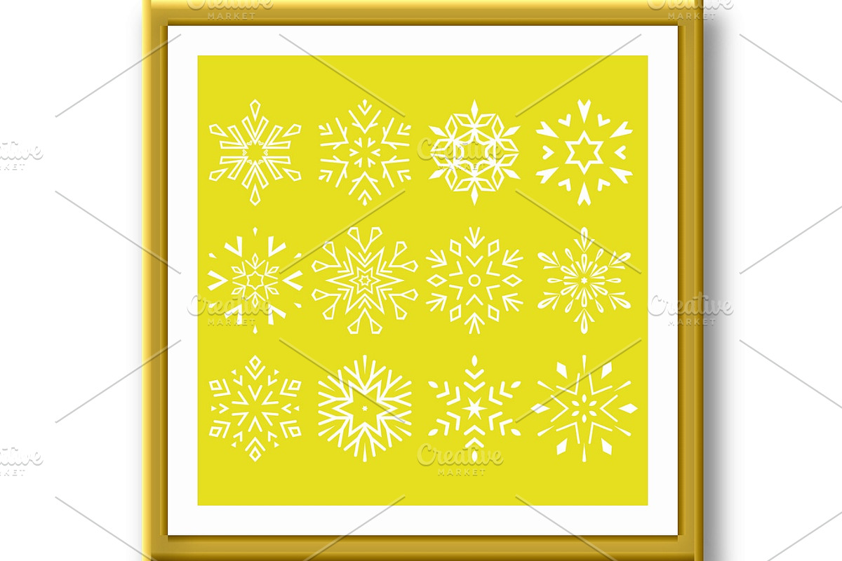 Snowflakes icon collection. Graphic, an Object Illustration by RODINA (Photo 2 of 3)